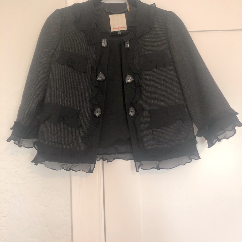 Rebecca Taylor black cropped blazer jacket